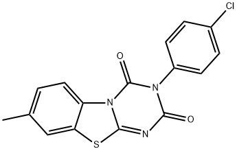 3-(4-chlorophenyl)-8-methyl-2H-[1,3,5]triazino[2,1-b][1,3]benzothiazole-2,4(3H)-dione Struktur