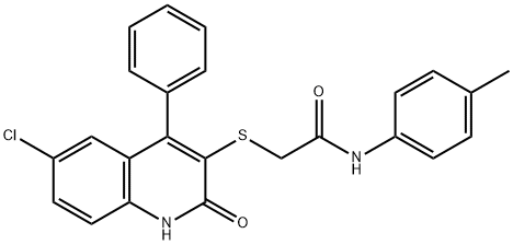 2-[(6-chloro-2-oxo-4-phenyl-1,2-dihydroquinolin-3-yl)sulfanyl]-N-(4-methylphenyl)acetamide Struktur