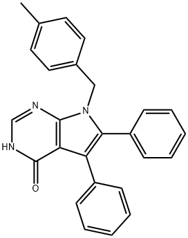 7-(4-methylbenzyl)-5,6-diphenyl-7H-pyrrolo[2,3-d]pyrimidin-4-ol Struktur