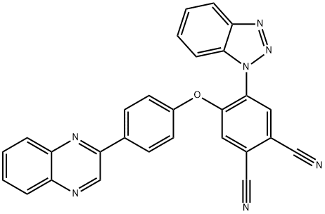 4-(1H-1,2,3-benzotriazol-1-yl)-5-[4-(2-quinoxalinyl)phenoxy]phthalonitrile Struktur