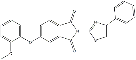 5-(2-methoxyphenoxy)-2-(4-phenyl-1,3-thiazol-2-yl)-1H-isoindole-1,3(2H)-dione Struktur