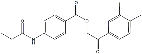 2-(3,4-dimethylphenyl)-2-oxoethyl 4-(propionylamino)benzoate Struktur