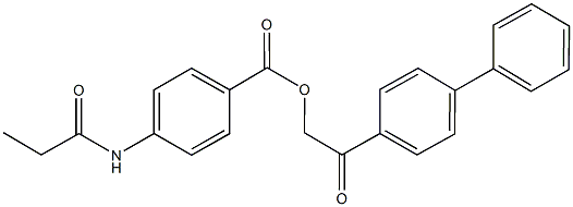 2-[1,1'-biphenyl]-4-yl-2-oxoethyl 4-(propionylamino)benzoate Struktur