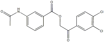 2-(3,4-dichlorophenyl)-2-oxoethyl 3-(acetylamino)benzoate Struktur