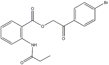 2-(4-bromophenyl)-2-oxoethyl 2-(propionylamino)benzoate Struktur