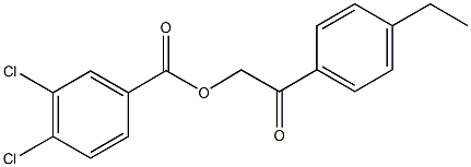 2-(4-ethylphenyl)-2-oxoethyl 3,4-dichlorobenzoate Struktur