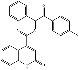 2-(4-methylphenyl)-2-oxo-1-phenylethyl 2-hydroxy-4-quinolinecarboxylate Struktur