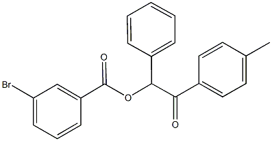 2-(4-methylphenyl)-2-oxo-1-phenylethyl 3-bromobenzoate Struktur