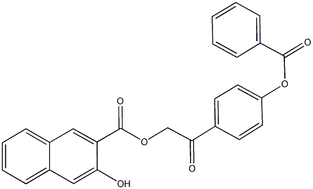 2-[4-(benzoyloxy)phenyl]-2-oxoethyl 3-hydroxy-2-naphthoate Struktur