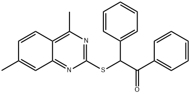 2-[(4,7-dimethyl-2-quinazolinyl)sulfanyl]-1,2-diphenylethanone Struktur