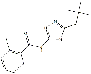 2-methyl-N-(5-neopentyl-1,3,4-thiadiazol-2-yl)benzamide Struktur