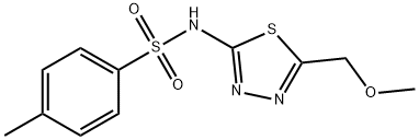 N-[5-(methoxymethyl)-1,3,4-thiadiazol-2-yl]-4-methylbenzenesulfonamide Struktur