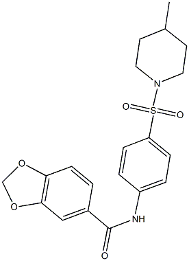 N-{4-[(4-methylpiperidin-1-yl)sulfonyl]phenyl}-1,3-benzodioxole-5-carboxamide Struktur