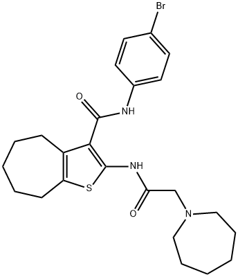 2-[(1-azepanylacetyl)amino]-N-(4-bromophenyl)-5,6,7,8-tetrahydro-4H-cyclohepta[b]thiophene-3-carboxamide Struktur