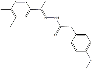 N'-[1-(3,4-dimethylphenyl)ethylidene]-2-(4-methoxyphenyl)acetohydrazide Struktur