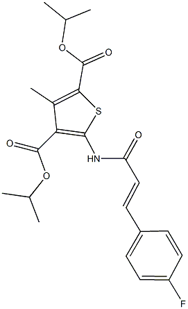 diisopropyl 5-{[3-(4-fluorophenyl)acryloyl]amino}-3-methyl-2,4-thiophenedicarboxylate Struktur