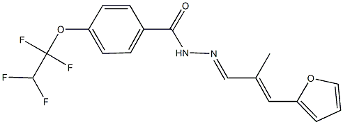 N'-[3-(2-furyl)-2-methyl-2-propenylidene]-4-(1,1,2,2-tetrafluoroethoxy)benzohydrazide Struktur