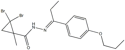 2,2-dibromo-1-methyl-N'-[1-(4-propoxyphenyl)propylidene]cyclopropanecarbohydrazide Struktur