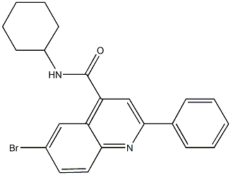 6-bromo-N-cyclohexyl-2-phenyl-4-quinolinecarboxamide Struktur