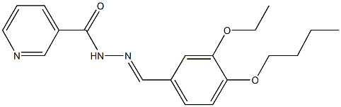 N'-(4-butoxy-3-ethoxybenzylidene)nicotinohydrazide Struktur