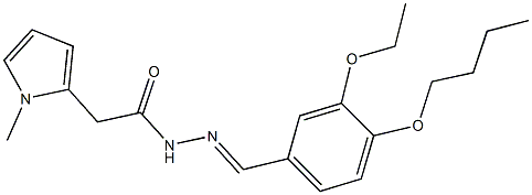 N'-(4-butoxy-3-ethoxybenzylidene)-2-(1-methyl-1H-pyrrol-2-yl)acetohydrazide Struktur