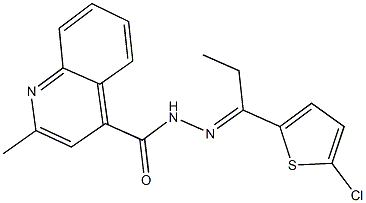 N'-[1-(5-chloro-2-thienyl)propylidene]-2-methyl-4-quinolinecarbohydrazide Struktur