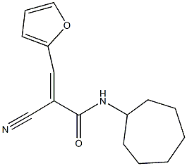 2-cyano-N-cycloheptyl-3-(2-furyl)acrylamide Struktur