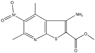 methyl 3-amino-5-nitro-4,6-dimethylthieno[2,3-b]pyridine-2-carboxylate Struktur