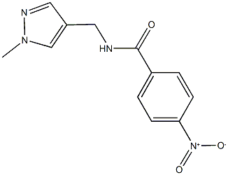 4-nitro-N-[(1-methyl-1H-pyrazol-4-yl)methyl]benzamide Struktur