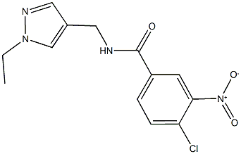 4-chloro-N-[(1-ethyl-1H-pyrazol-4-yl)methyl]-3-nitrobenzamide Struktur