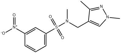 N-[(1,3-dimethyl-1H-pyrazol-4-yl)methyl]-3-nitro-N-methylbenzenesulfonamide Struktur