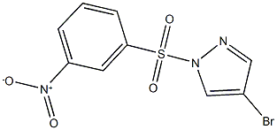 4-bromo-1-({3-nitrophenyl}sulfonyl)-1H-pyrazole Struktur