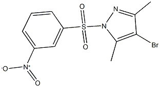 4-bromo-1-({3-nitrophenyl}sulfonyl)-3,5-dimethyl-1H-pyrazole Struktur