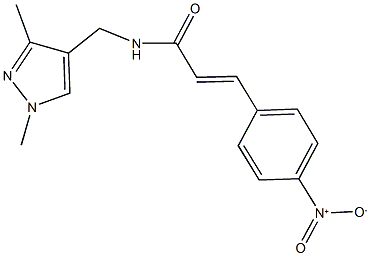 N-[(1,3-dimethyl-1H-pyrazol-4-yl)methyl]-3-{4-nitrophenyl}acrylamide Struktur