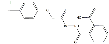 2-({2-[(4-tert-butylphenoxy)acetyl]hydrazino}carbonyl)benzoic acid Struktur