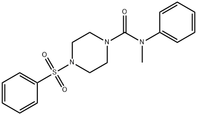 N-methyl-N-phenyl-4-(phenylsulfonyl)piperazine-1-carboxamide Struktur