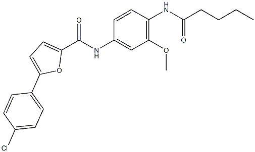 5-(4-chlorophenyl)-N-[3-methoxy-4-(pentanoylamino)phenyl]-2-furamide Struktur