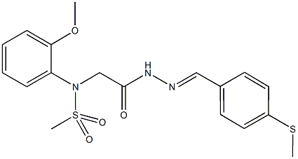 N-(2-methoxyphenyl)-N-(2-{2-[4-(methylsulfanyl)benzylidene]hydrazino}-2-oxoethyl)methanesulfonamide Struktur