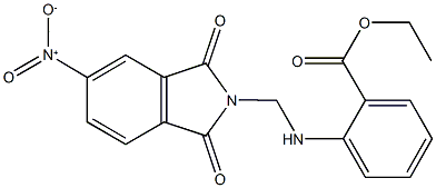 ethyl 2-[({5-nitro-1,3-dioxo-1,3-dihydro-2H-isoindol-2-yl}methyl)amino]benzoate Struktur