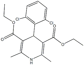 diethyl 4-(2,6-dichlorophenyl)-2,6-dimethyl-1,4-dihydro-3,5-pyridinedicarboxylate Struktur