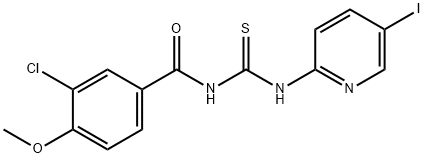 N-(3-chloro-4-methoxybenzoyl)-N'-(5-iodo-2-pyridinyl)thiourea Struktur