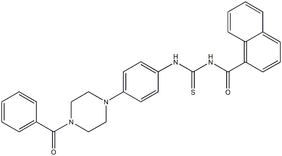 N-[4-(4-benzoylpiperazin-1-yl)phenyl]-N'-(1-naphthoyl)thiourea Struktur