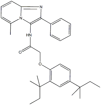 2-(2,4-ditert-pentylphenoxy)-N-(5-methyl-2-phenylimidazo[1,2-a]pyridin-3-yl)acetamide Struktur