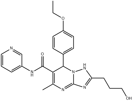 7-(4-ethoxyphenyl)-2-(3-hydroxypropyl)-5-methyl-N-(3-pyridinyl)-4,7-dihydro[1,2,4]triazolo[1,5-a]pyrimidine-6-carboxamide Struktur