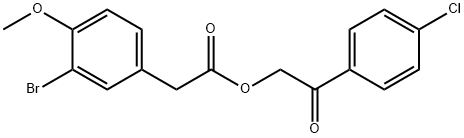 2-(4-chlorophenyl)-2-oxoethyl (3-bromo-4-methoxyphenyl)acetate Struktur