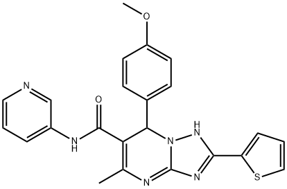 7-(4-methoxyphenyl)-5-methyl-N-(3-pyridinyl)-2-(2-thienyl)-4,7-dihydro[1,2,4]triazolo[1,5-a]pyrimidine-6-carboxamide Struktur