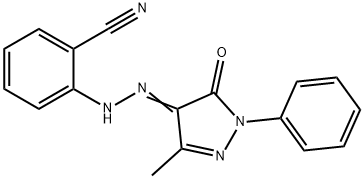 2-[2-(3-methyl-5-oxo-1-phenyl-1,5-dihydro-4H-pyrazol-4-ylidene)hydrazino]benzonitrile Struktur