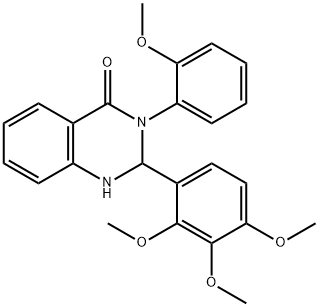 3-(2-methoxyphenyl)-2-(2,3,4-trimethoxyphenyl)-2,3-dihydro-4(1H)-quinazolinone Struktur