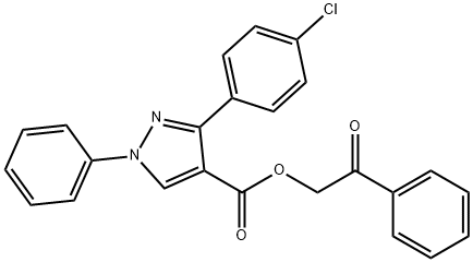 2-oxo-2-phenylethyl 3-(4-chlorophenyl)-1-phenyl-1H-pyrazole-4-carboxylate Struktur