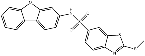 N-dibenzo[b,d]furan-3-yl-2-(methylsulfanyl)-1,3-benzothiazole-6-sulfonamide Struktur